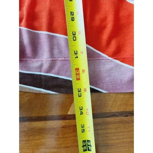 Missoni Women's Baby Doll Dress 4 Colorblock Stripes Orange Brown Mini - Picture 15 of 15